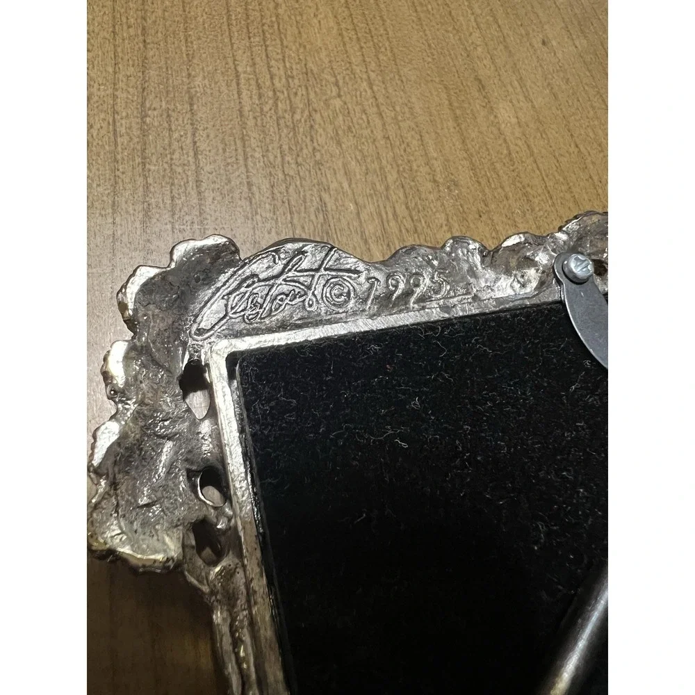 Vintage 1995 Arthur Court SilverTone Pewter Safari Animal Picture Frame 3x5‎